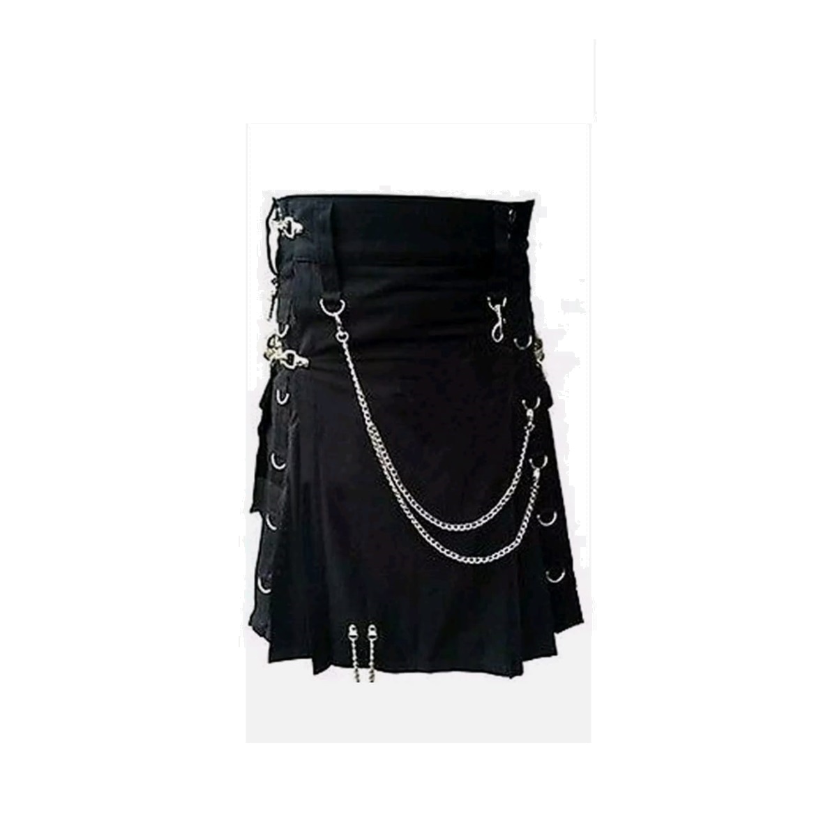 Black chain kilt shown from the back - product photo reference