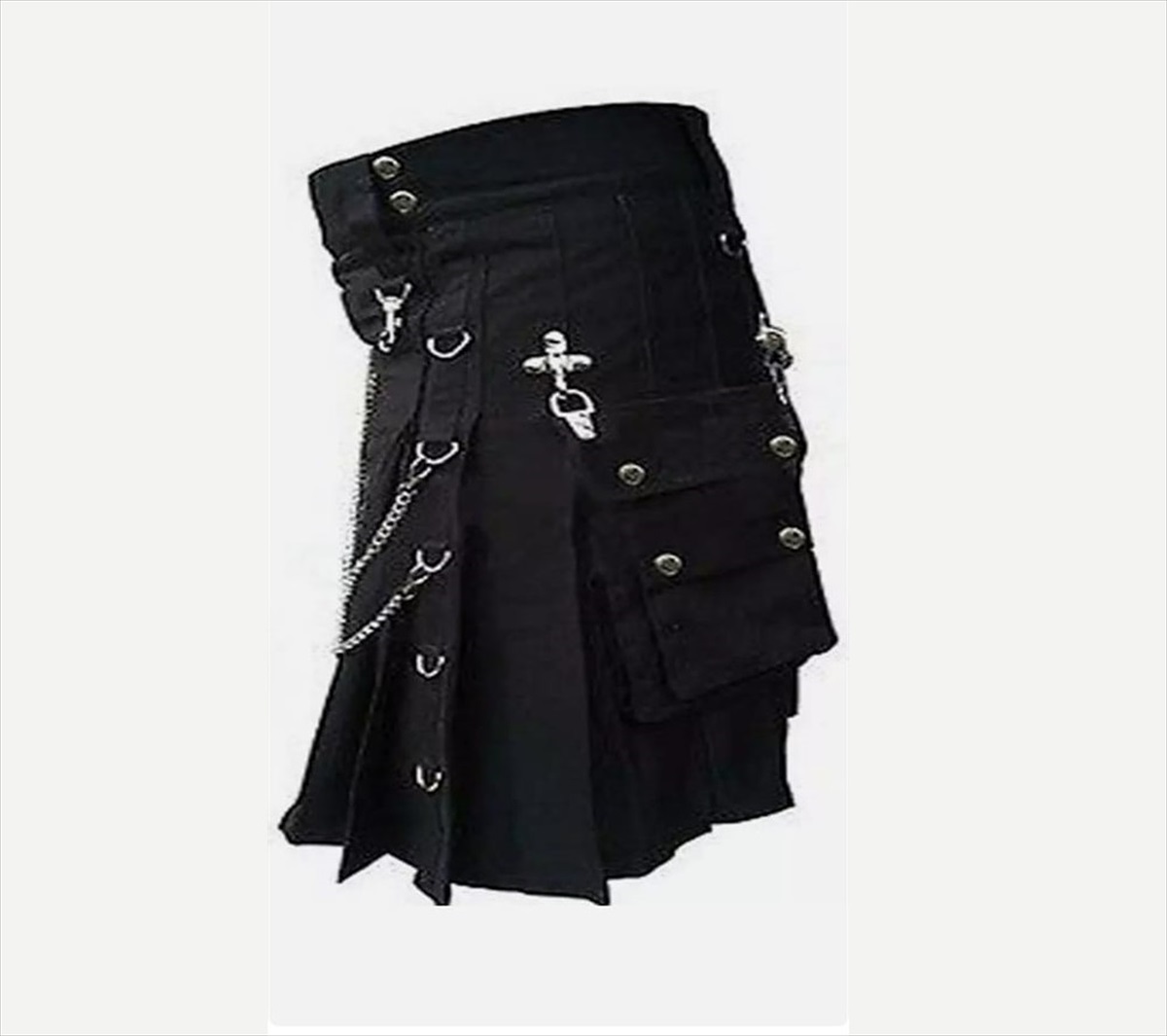 Black gothic chain kilt - product photo reference