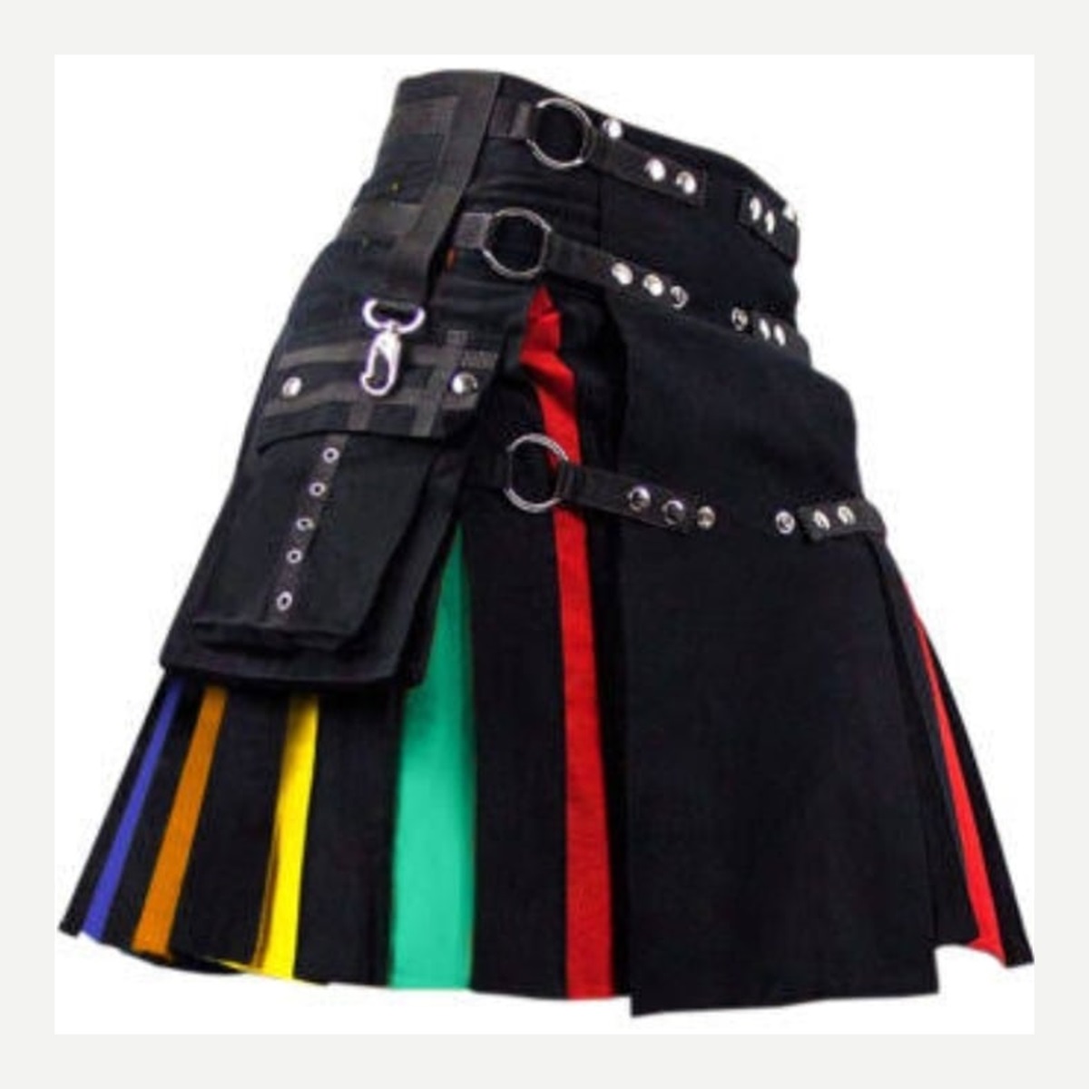 Black Multicolor Panel Kilt - custom kilt - Al Wahab Global product reference