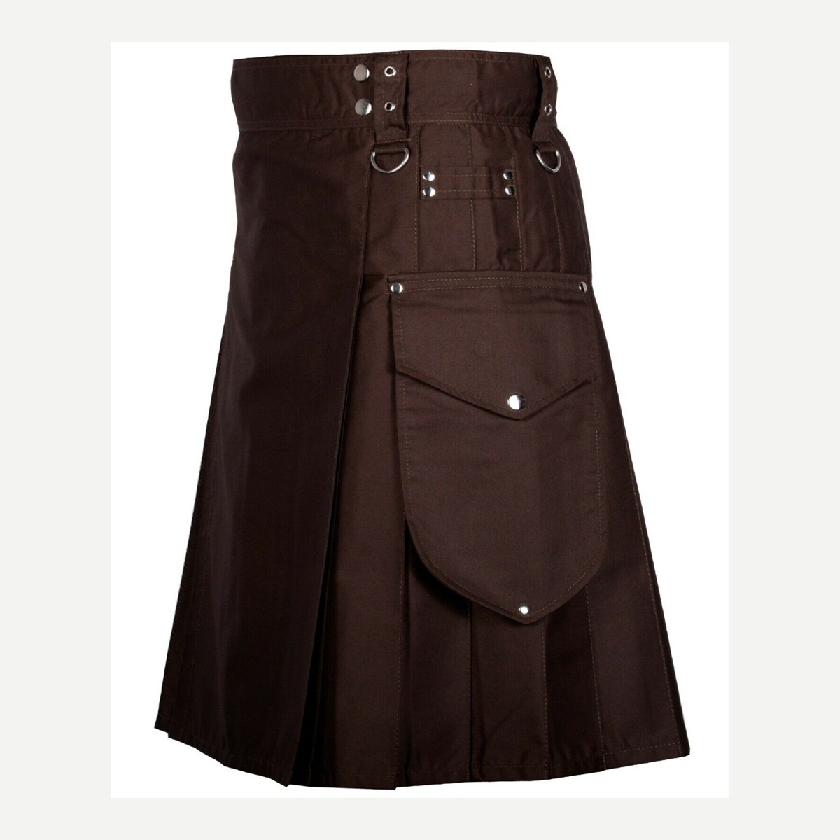 Brown Cargo Utility Kilt 01 - custom kilt - Al Wahab Global product reference