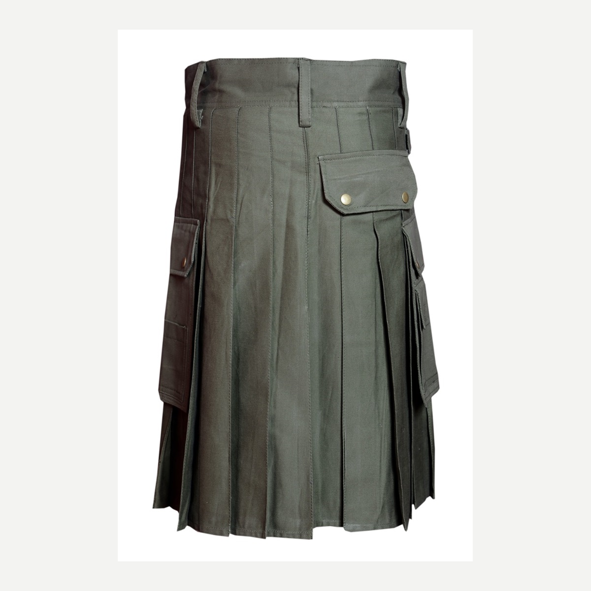 Olive Cargo Kilt Side - custom kilt - Al Wahab Global product reference