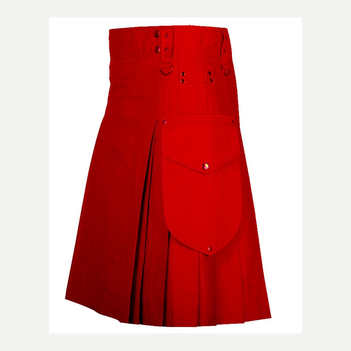 Red Utility Kilt Front - custom kilt - Al Wahab Global product reference