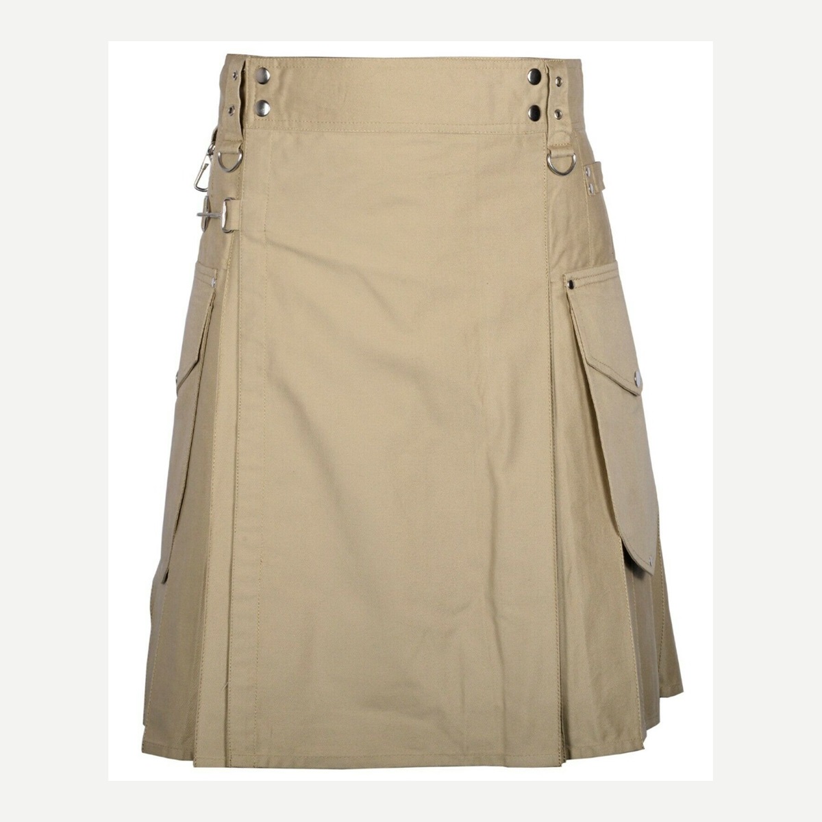 Tan Cargo Utility Kilt - custom kilt - Al Wahab Global product reference
